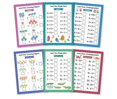 Apostrophe Games 8 by 5.7 inch math cards – large size supports little hands.