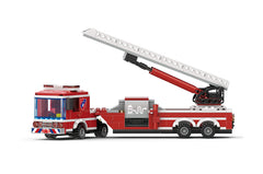 Apostrophe Games Fire Truck extended ladder moves up and down for realistic play scenarios.