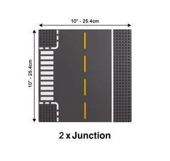 Apostrophe Games T-junction gray baseplate for branching routes.