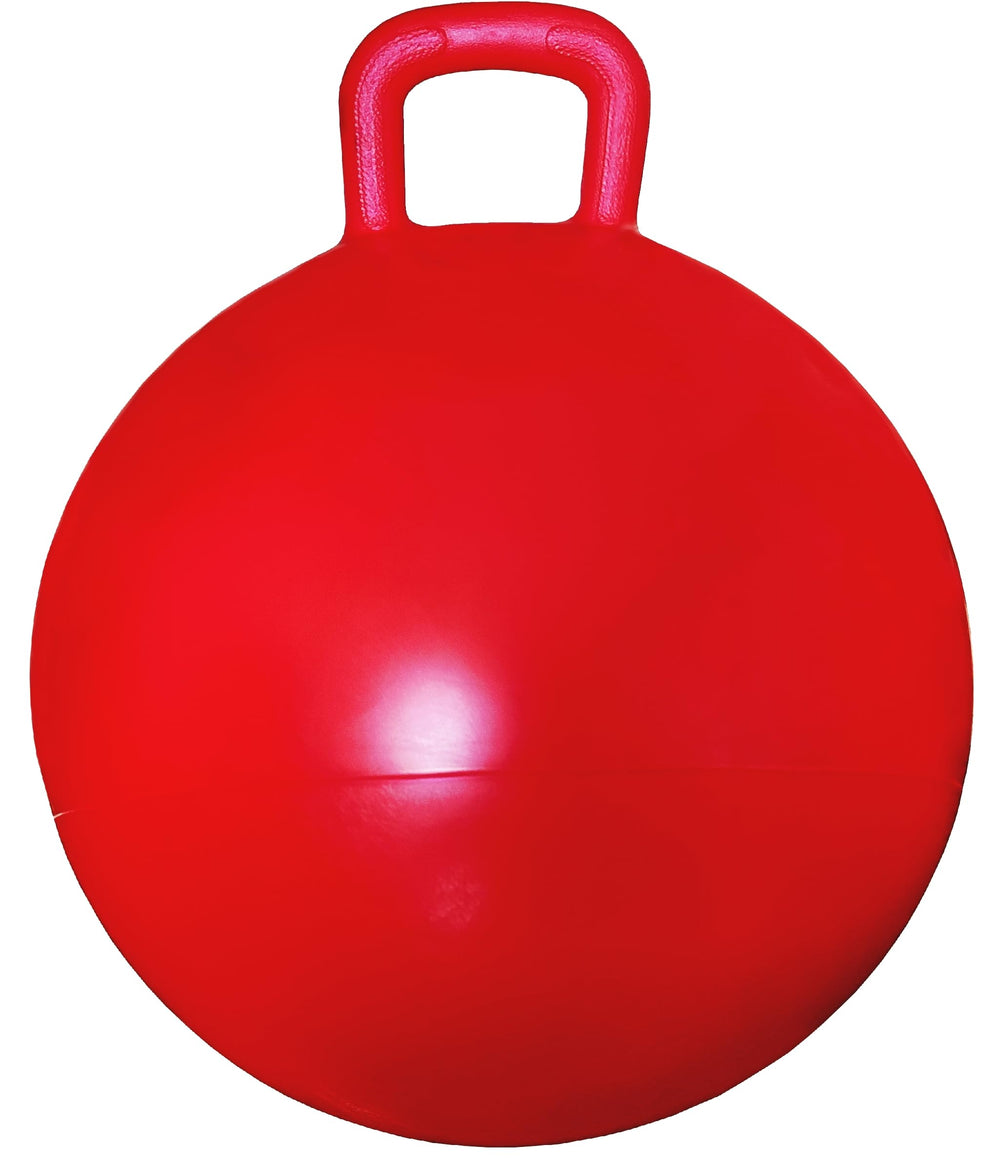 AppleRound Space Hopper Ball 22in with handle closeup showing secure grip during play