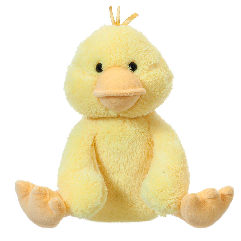 Apricot Lamb Duck Plush full-body yellow toy offers soft, cozy hugs for kids.