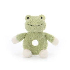Apricot Lamb rattle toy soft texture highlights comforting tactile feel during grasping
