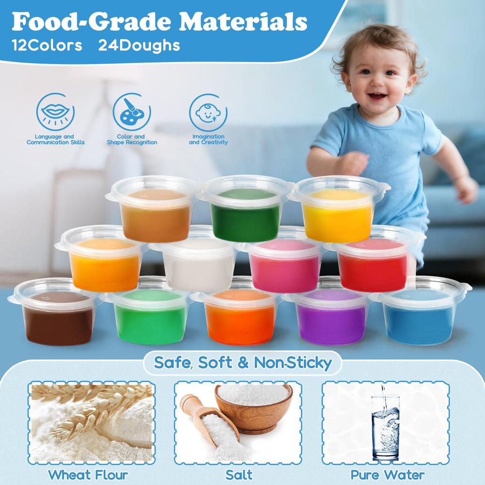 Aprilwolf colorful-accessories-dough-play enhance color recognition during pretend cooking