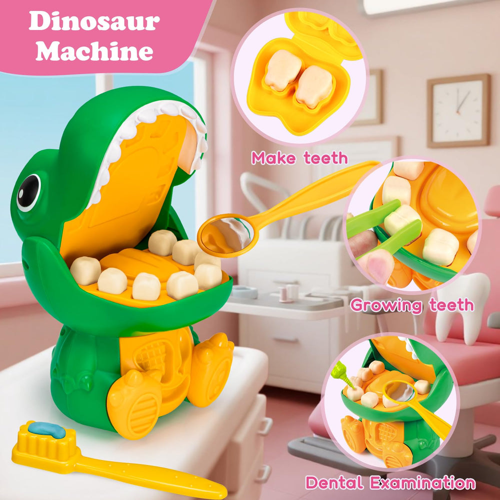 Aprilwolf dinosaur dentist playset sparks dental care role-play at home