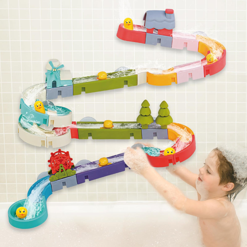 Aprilwolf Duck Slide bright colors invite exploration and creative play in the tub.
