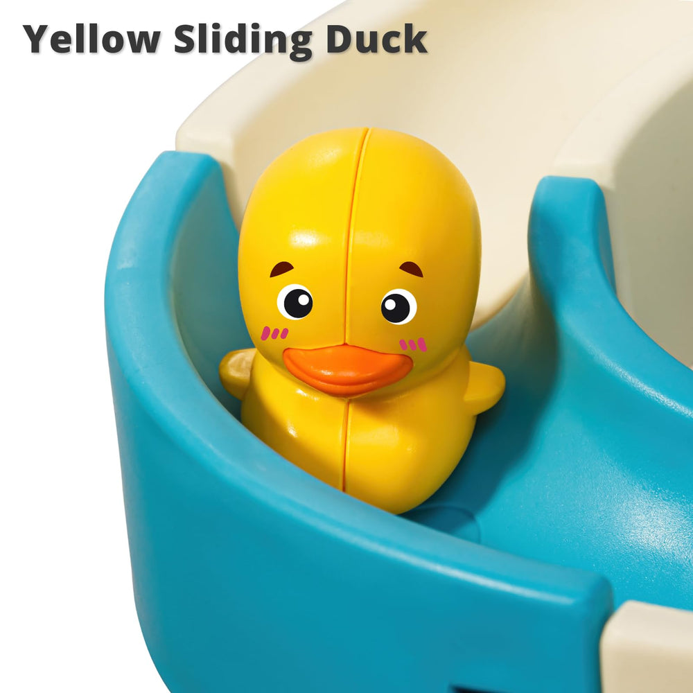 Aprilwolf Duck Slide suction pads secure tracks during bath adventures.