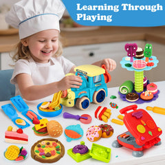 Aprilwolf hamburger-machine-dough set for pretend cooking and fine motor practice