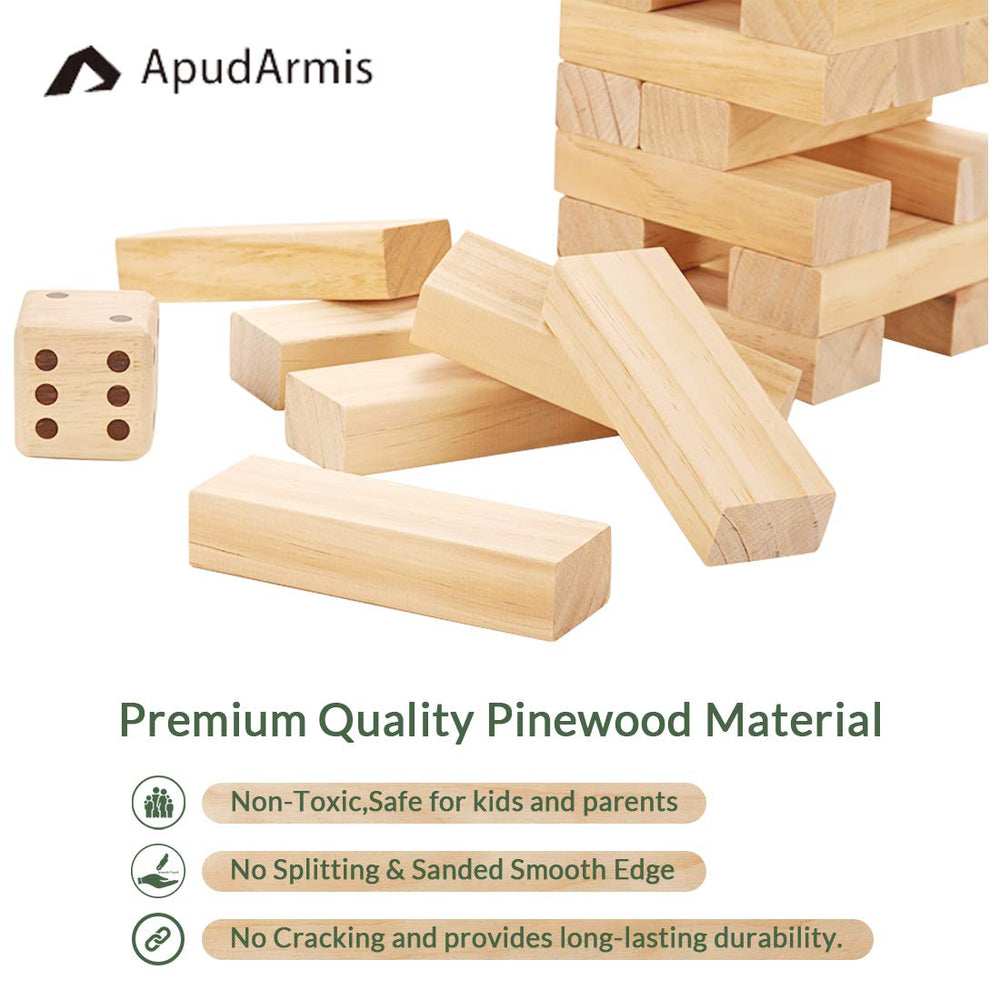 ApudArmis pine blocks close-up showing smooth edges for safe indoor play.
