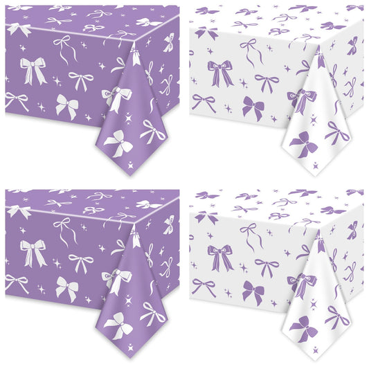 APUXXJUPA purple bow tablecloth 51x86 adds vibrant party flair