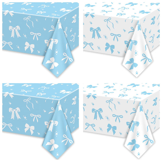 APUXXJUPA blue bow tablecloth setup for cozy party ambience
