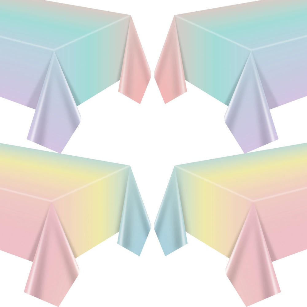APUXXJUPA pastel rainbow tablecloth set brightens party tables for celebrations