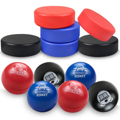 APUXXJUPA soft foam hockey balls 12-pack for safe indoor practice.