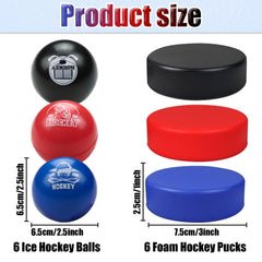 APUXXJUPA textured surface on foam hockey ball enhances grip.