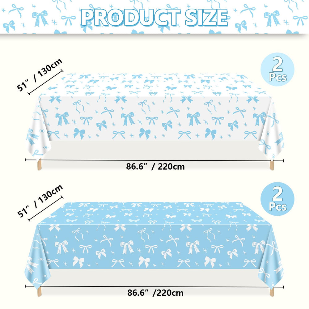 APUXXJUPA white bow tablecloth setup adds fresh elegance