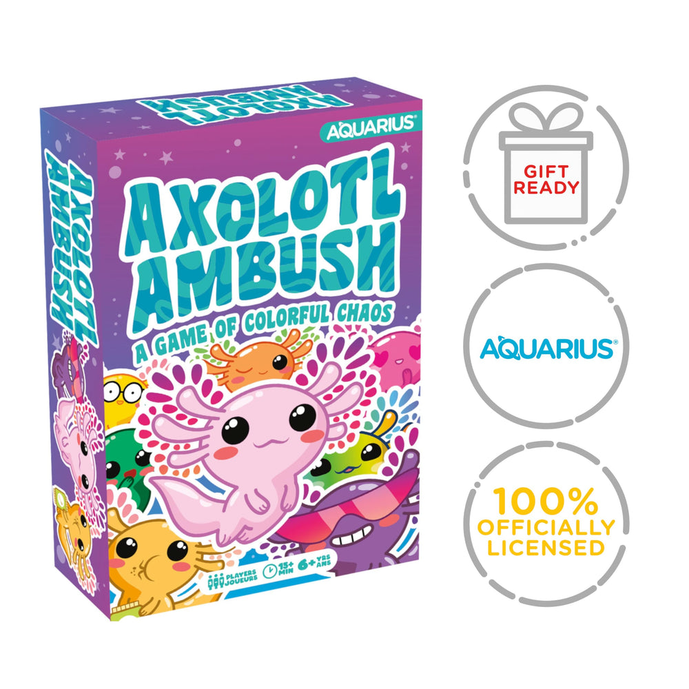 AQUARIUS Axolotl Ambush packaging shows official merchandise and ready-to-gift appeal