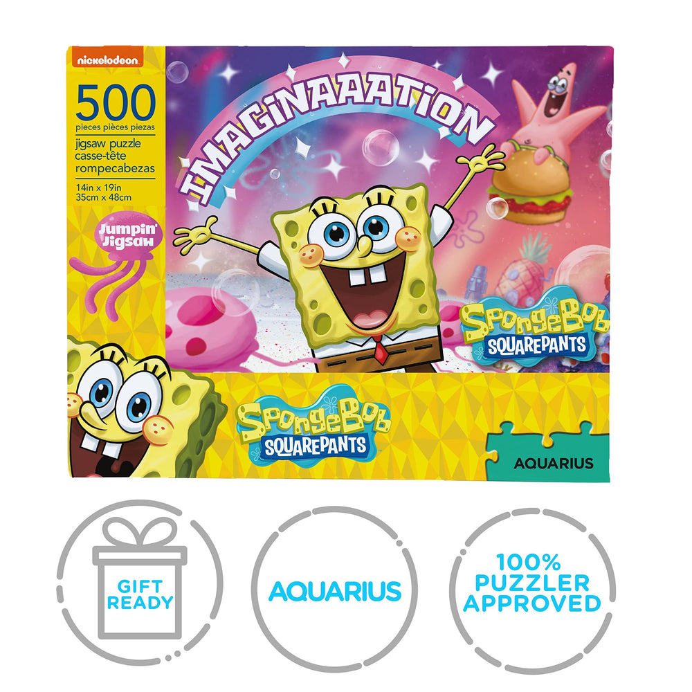 Aquarius Bikini Bottom themed puzzle artwork inspires imaginative playtime.