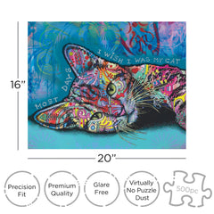 AQUARIUS Dean Russo cat art puzzle with vivid portrait for display