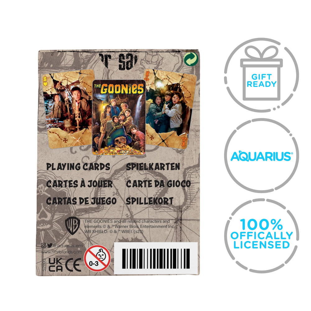 Aquarius Goonies playing cards back design with nostalgic theme ideal for gifting