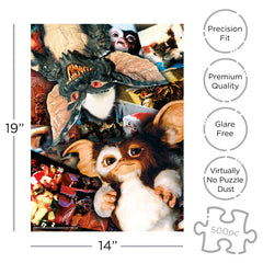 AQUARIUS Gremlins puzzle assembled 14x19 inches shows finished layout.
