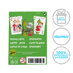 Aquarius Grinch playing cards holiday gift idea image suggests a memorable party favor.