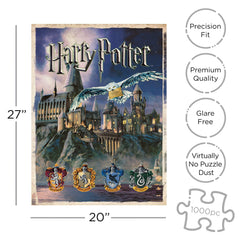 AQUARIUS Harry Potter glare-free paper puzzle piece close-up for clear colors