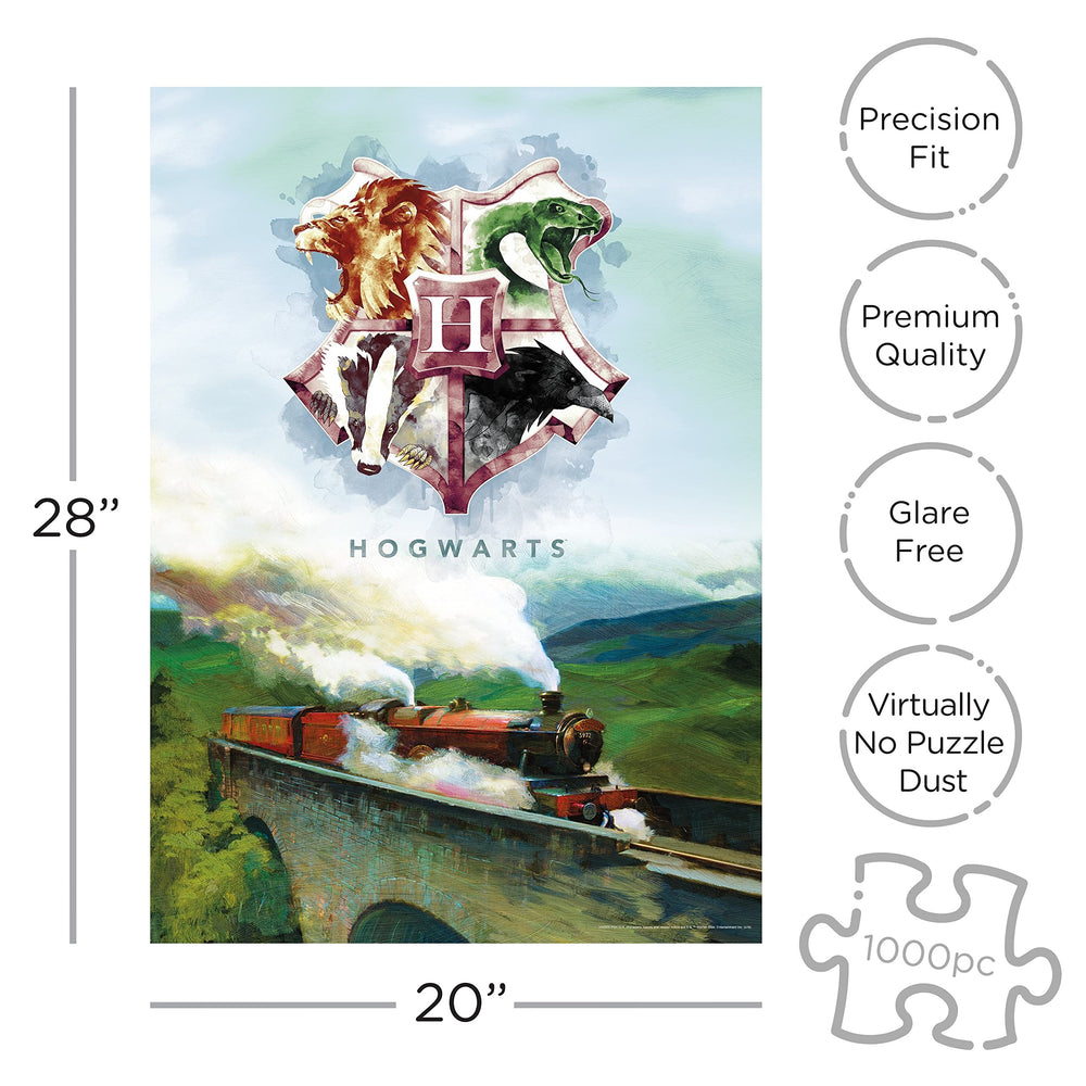 Aquarius Hogwarts Express puzzle table close-up, ideal for family game night.