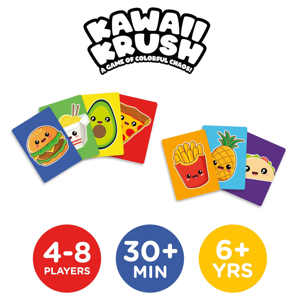 Aquarius Kawaii Krush card deck art featuring adorable foods sparks quick rounds.