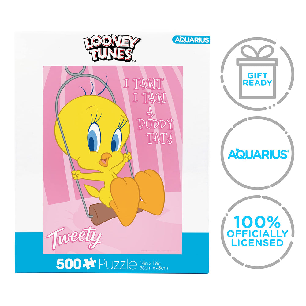 Gift-ready Aquarius Tweety puzzle packaging for fans of all ages.