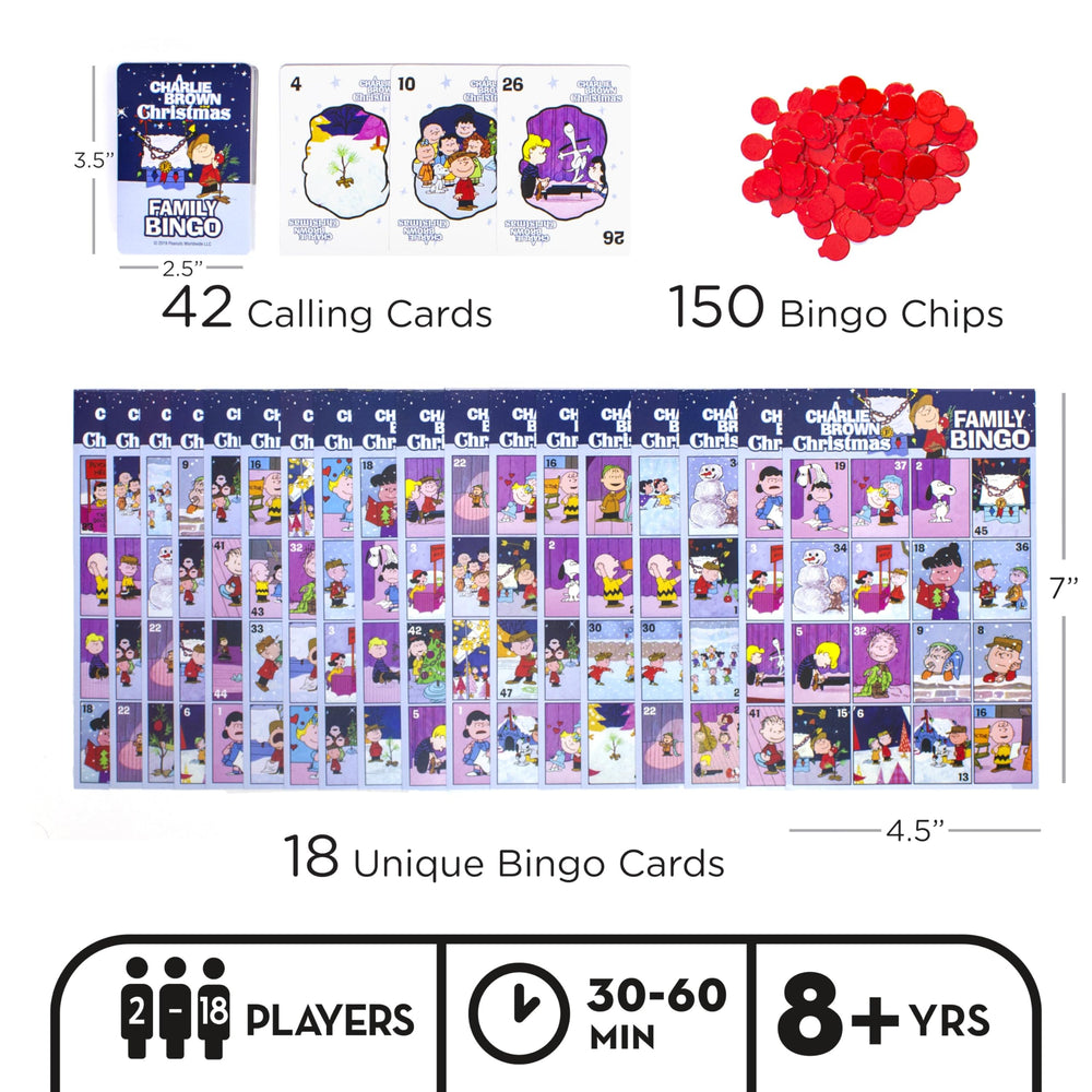 Aquarius Peanuts Charlie Brown Bingo box keeps components organized