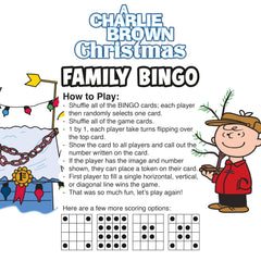 Aquarius Peanuts Charlie Brown Bingo packaging highlights festive design