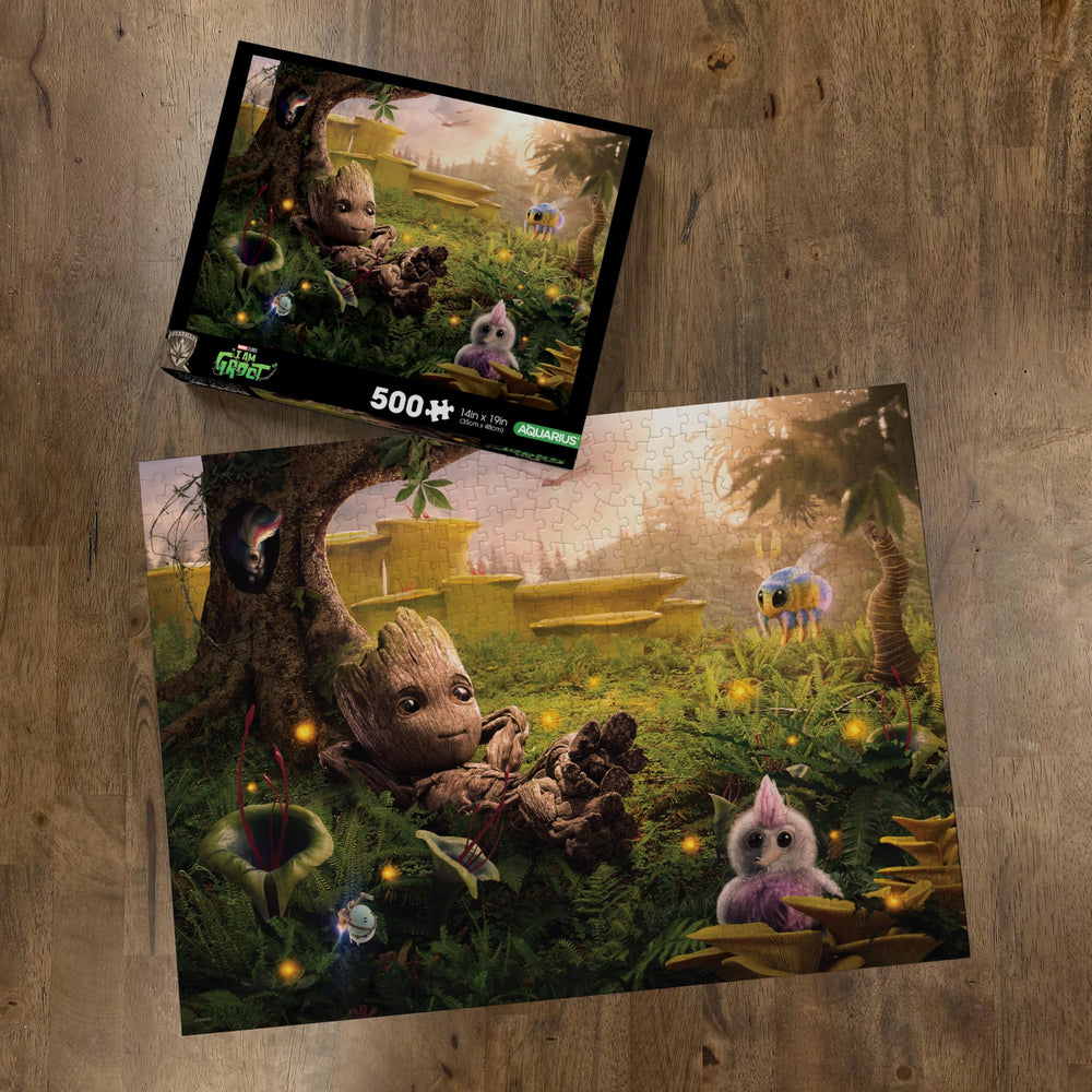 Precision-cut puzzle pieces ensure a near-perfect fit for Baby Groot montage.