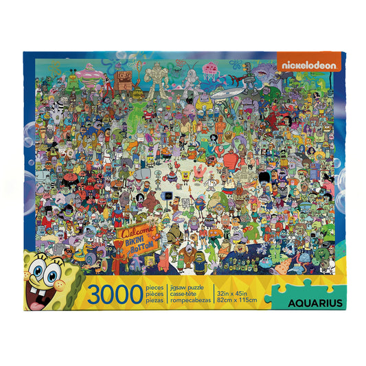 AQUARIUS SpongeBob puzzle Bikini Bottom scene for family game night
