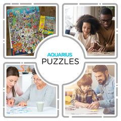 Aquarius SpongeBob puzzle assembled 20x28 inches offers a satisfying display.