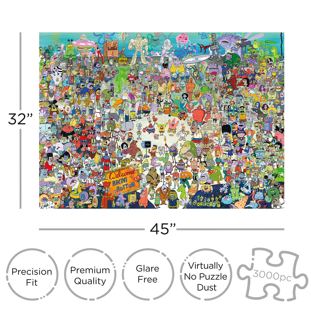 AQUARIUS SpongeBob puzzle features Bikini Bottom characters for collectible display