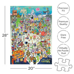 Aquarius SpongeBob puzzle box inside reveals packaging design ideal for gifting.
