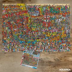 Aquarius Where’s Waldo 3000-piece puzzle completed image, vibrant details to admire.