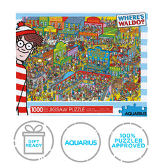 Aquarius finished Waldo Wild West puzzle montage ready to display