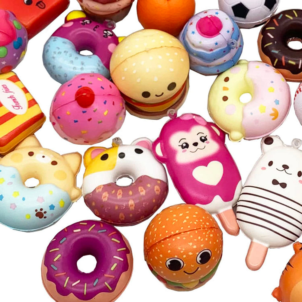Aqueens random-design squishies offer variety for gifts or party favors