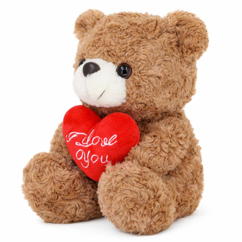 Aqushymallow Cow teddy holding a red rose adds a sweet Valentine touch.