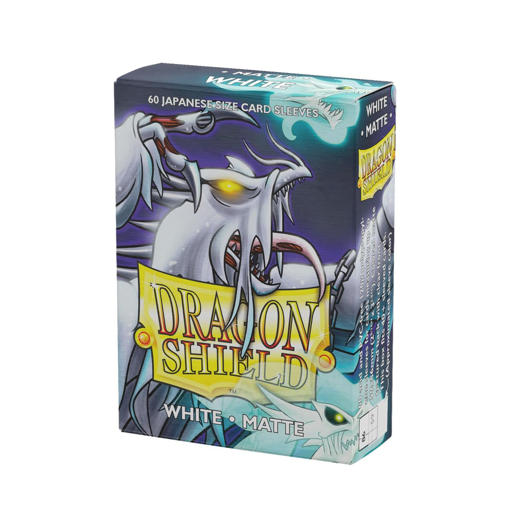 Arcane Tinmen Dragon Shield Japanese-size sleeves in white protect up to 59x86 mm cards.