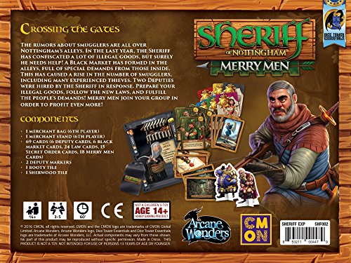 Arcane Wonders Sheriff of Nottingham Merry Men black market cards add tense negotiation moments.
