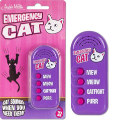 Archie McPhee Emergency Cat noisemaker front view with four sounds for playful use