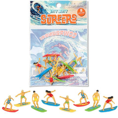 Archie McPhee Itty Bitty Surfer figures: eight soft vinyl miniatures for desk fun.
