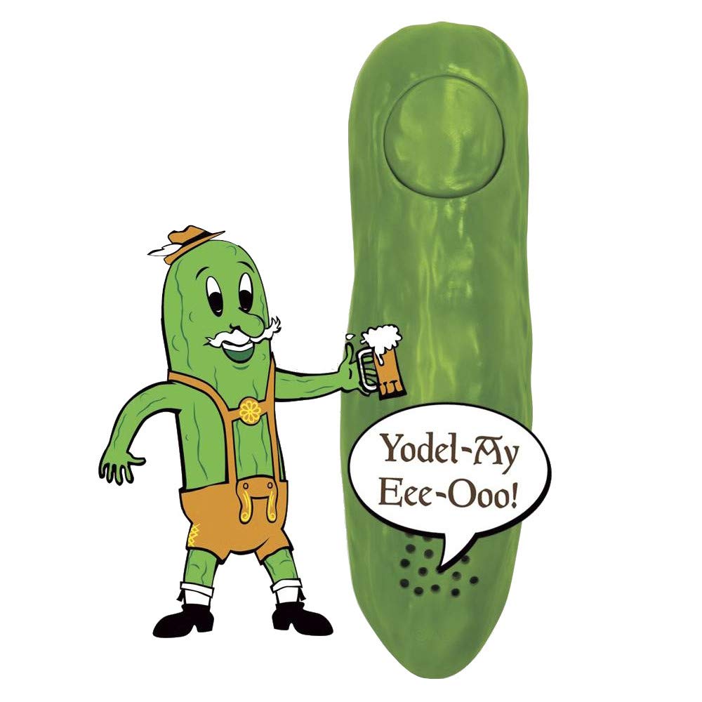 Archie McPhee Yodeling Pickle batteries included for immediate play.