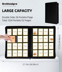 ARCHIVALPRO binder interior with clear pockets for easy viewing and access