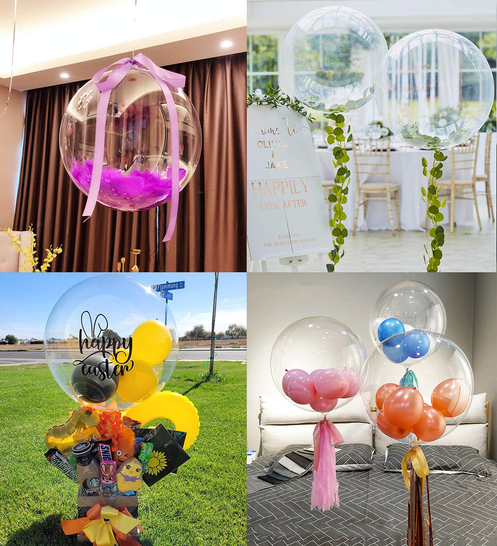 Aredpoook balloon decor ideas for DIY confetti ribbons or LED accents.