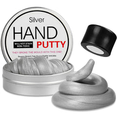 Arfun magnetic slime putty silver close-up showing flexible, non-drying texture for tactile play.