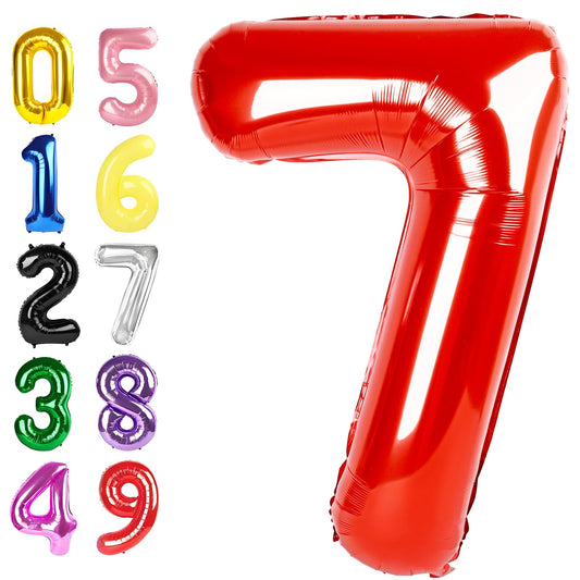 Argthjy 40 inch number balloon seven for standout birthday decor