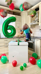 Argthjy 40-inch foil number 6 balloon in blue, adds festive flair to gatherings.