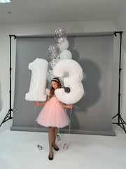 Argthjy 40-inch number 3 balloon hero shot for photo backdrop at events.